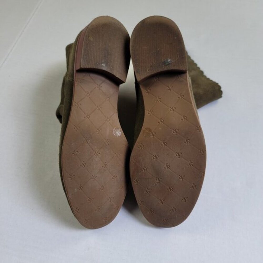 Jack Rogers Scalloped Edge Carly Boot-Olive Suede - Picture 13 of 13